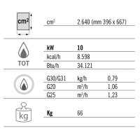 Gas Bratplatte - Gerillt (10 kW)