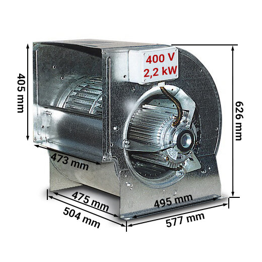 Radialventilator 10000m³ pro Std. - rpm 900 - für Airboxen