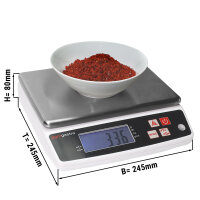 Digitale Küchenwaage bis 5 kg - Teilung: 0,5 Gramm