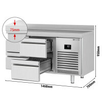 Kühltisch PREMIUM PLUS - 1468x700mm - 4 Schubladen -...