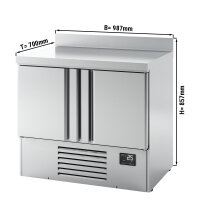 Kühltisch PREMIUM PLUS - 980x700mm - 2 Türen - mit Aufkantung