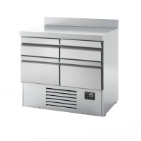 Kühltisch PREMIUM PLUS - 980x700mm - 4 Schubladen - mit Aufkantung