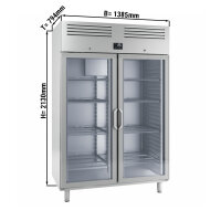 Kühlschrank (GN 2/1) - mit 2 Glastüren
