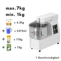 Teigknetmaschine - 10 Liter / 7 kg | Knetmaschine | Teigkneter | Teigmaschine | Kneter | Spiralkneter