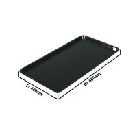 Rechteckige Präsentationsplatte GN 1/9 - Schwarz - BPA-frei - 600 x 400 x 17 mm | Auslageplatte | Thekenschale | Kuchenplatte | Thekenplatte | Fleischplatte | Tablett | Konditoreiplatte