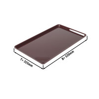 Rechteckige Präsentationsplatte GN 1/1 - Braun - BPA-frei - 530 x 325 x 17 mm | Auslageplatte | Thekenschale | Kuchenplatte | Thekenplatte | Fleischplatte | Tablett | Konditoreiplatte