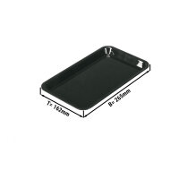 Rechteckige Präsentationsplatte GN 1/4 - Schwarz - BPA-frei - 265 x 162 x 17 mm | Auslageplatte | Thekenschale | Kuchenplatte | Thekenplatte | Fleischplatte | Tablett | Konditoreiplatte