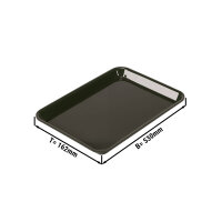 Rechteckige Präsentationsplatte - Schwarz - BPA-frei - 265 x 200 x 17 mm | Auslageplatte | Thekenschale | Kuchenplatte | Thekenplatte | Fleischplatte | Tablett | Konditoreiplatte