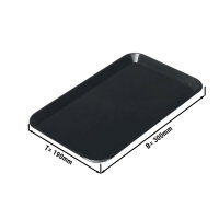 Rechteckige Präsentationsplatte - Schwarz - Eco-Line - 300 x 190 x 15 mm | Auslageplatte | Thekenschale | Kuchenplatte | Thekenplatte | Fleischplatte | Tablett | Konditoreiplatte