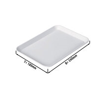 Rechteckige Präsentationsplatte - Weiß - Eco-Line - 240 x 180 x 15 mm | Auslageplatte | Thekenschale | Kuchenplatte | Thekenplatte | Fleischplatte | Tablett | Konditoreiplatte