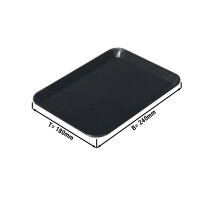 Rechteckige Präsentationsplatte - Schwarz - Eco-Line - 240 x 180 x 15 mm | Auslageplatte | Thekenschale | Kuchenplatte | Thekenplatte | Fleischplatte | Tablett | Konditoreiplatte