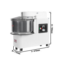 Teigknetmaschine 22 Liter / 18 kg - 2 Geschwindigkeiten | Knetmaschine | Teigkneter | Teigmaschine | Kneter | Spiralkneter