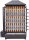Holzkohle Hähnchengrill mit 7 Spießen für 35 Hähnchen - 1350 x 610 x 2110 mm