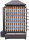 Holzkohle Hähnchengrill mit 7 Spießen für 42 Hähnchen - 1450 x 610 x 2110 mm
