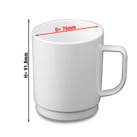 (50 Stück) Polycarbonat Tee-/Kaffeetasse, weiss - 250 ml