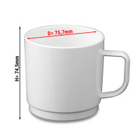 (50 Stück) Polycarbonat Tee-/Kaffeetasse, weiss - 200 ml
