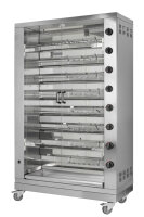 Gas Hähnchengrill PREMIUM mit 8 Spießen für 48 Hähnchen - 1100 x 480 x 1920 mm