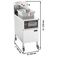 Elektrische Hochdruckfritteuse mit Filtersystem - 24 Liter (13,5 kW)