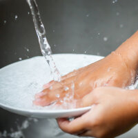 Handwaschausgussbecken Kombi + Reinigen u. Spülen