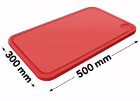 Schneidebrett mit Saftrille - 30 x 50 cm - Rot