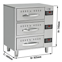 Wärmeschrank mit 3 Schubladen - 0,82 m - GN 1/1
