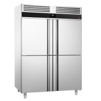 Tiefkühlschrank - 1,4 x 0,81 m - mit 4 Edelstahlhalbtüren
