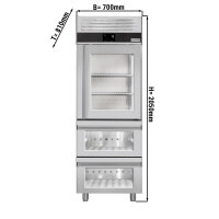 Kühlschrank - 0,7 x 0,81 m - mit 1 Glashalbtür...