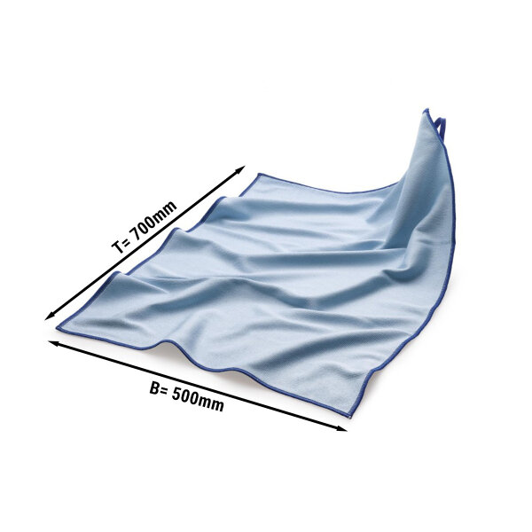 (10 Stück) Mikrofasertuch Polier-/ Geschirrtuch blau - 50 x 70 cm