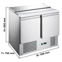 Saladette / Kühltisch PREMIUM - 0,9 x 0,7 m - mit 2...