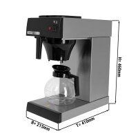 Kaffeefiltermaschine 1,7 Liter mit Glaskanne |...