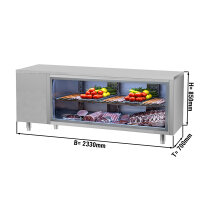 Kühltisch mit Glasfront - 2,3 x 0,7 m