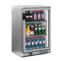 Bar Getränkekühltisch -  0,6 x 0,51 m - 125 Liter - mit 1 Glastür - Edelstahl