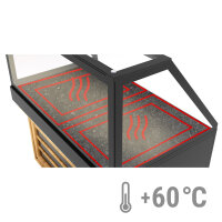 Warmhaltevitrine mit beheizter Platte - 1,5 x 0,8 m - Temperatur: bis +60 °C