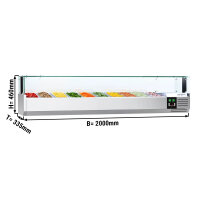 Kühlaufsatzvitrine PREMIUM mit LED-Licht - 2000x335mm - 10x GN 1/4