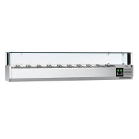 Kühlaufsatzvitrine PREMIUM mit LED-Licht - 2000x335mm - 10x GN 1/4