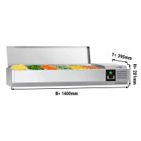 Kühl-Aufsatzvitrine PREMIUM - 1,4 x 0,4 m - für 6x 1/3 GN-Behälter