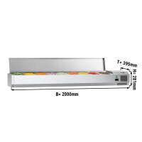 Kühl-Aufsatzvitrine ECO - 2,0 x 0,4 m - für 9x 1/3 GN-Behälter