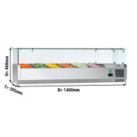 Kühl-Aufsatzvitrine ECO - 1,4 x 0,4 m - für 6x 1/3 GN-Behälter