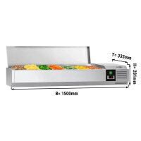 Kühl-Aufsatzvitrine PREMIUM - 1,5 x 0,34 m -...