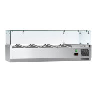 Kühl-Aufsatzvitrine ECO - 1,2 x 0,4 m - für 4x 1/3 GN-Behälter