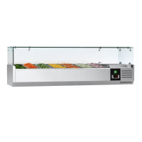 Kühl-Aufsatzvitrine PREMIUM - 1,6 x 0,4 m - für 7x 1/3 GN-Behälter