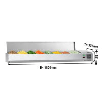 Kühl-Aufsatzvitrine ECO - 1,8 x 0,34 m - für 8x 1/4 GN-Behälter