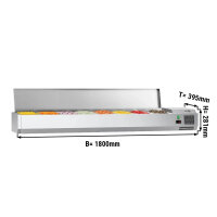Kühl-Aufsatzvitrine ECO - 1,8 x 0,4 m - für 8x 1/3 GN-Behälter