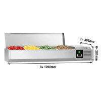 Kühl-Aufsatzvitrine PREMIUM - 1,2 x 0,4 m - für 4x 1/3 GN-Behälter