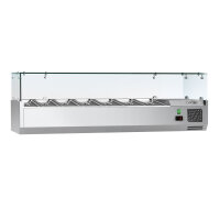 Kühl-Aufsatzvitrine ECO - 1,6 x 0,4 m - für 7x 1/3 GN-Behälter