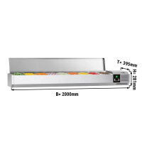 Kühl-Aufsatzvitrine PREMIUM - 2,0 x 0,4 m - für 9x 1/3 GN-Behälter