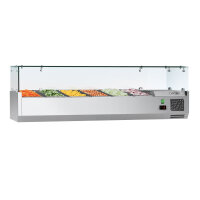 Kühl-Aufsatzvitrine ECO - 1,5 x 0,4 m - für 6x 1/3 GN-Behälter