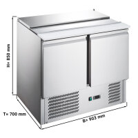Saladette / Kühltisch ECO - 0,9 x 0,7 m - mit 2 Türen