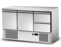 Saladette / Kühltisch ECO - 1,37 x 0,7 m - mit 2 Türen & 2 Schubladen 1/2