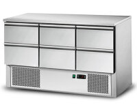 Saladette / Kühltisch ECO - 1,37 x 0,7 m - mit 6 Schubladen 1/2